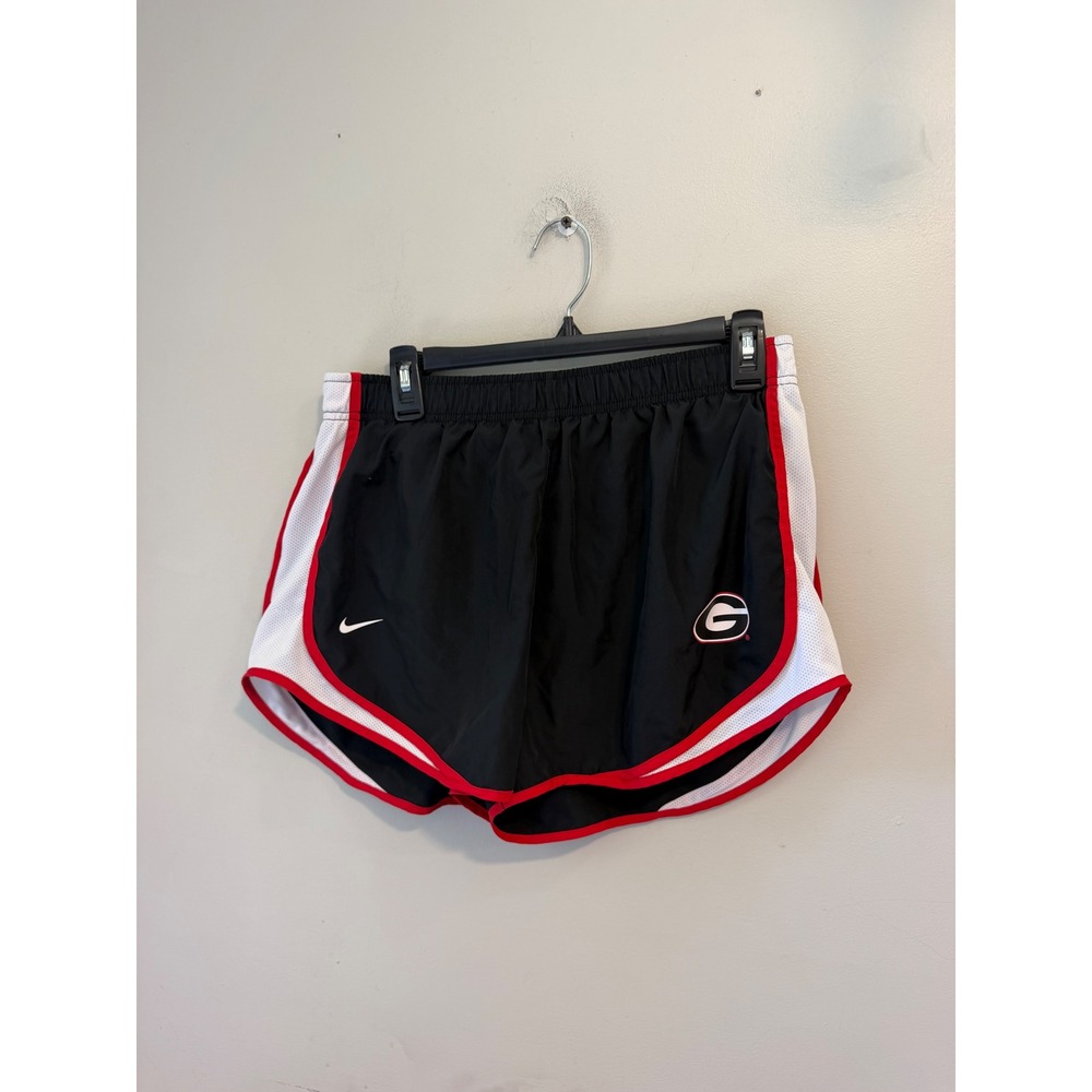Nike Georgia Bulldogs Dri-FIT Running Shorts Womens XL Black Red White Athletic